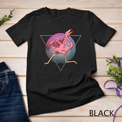 Pink Flamingo 80s 90s Party Retro Vintage Apparel Unisex T-shirt