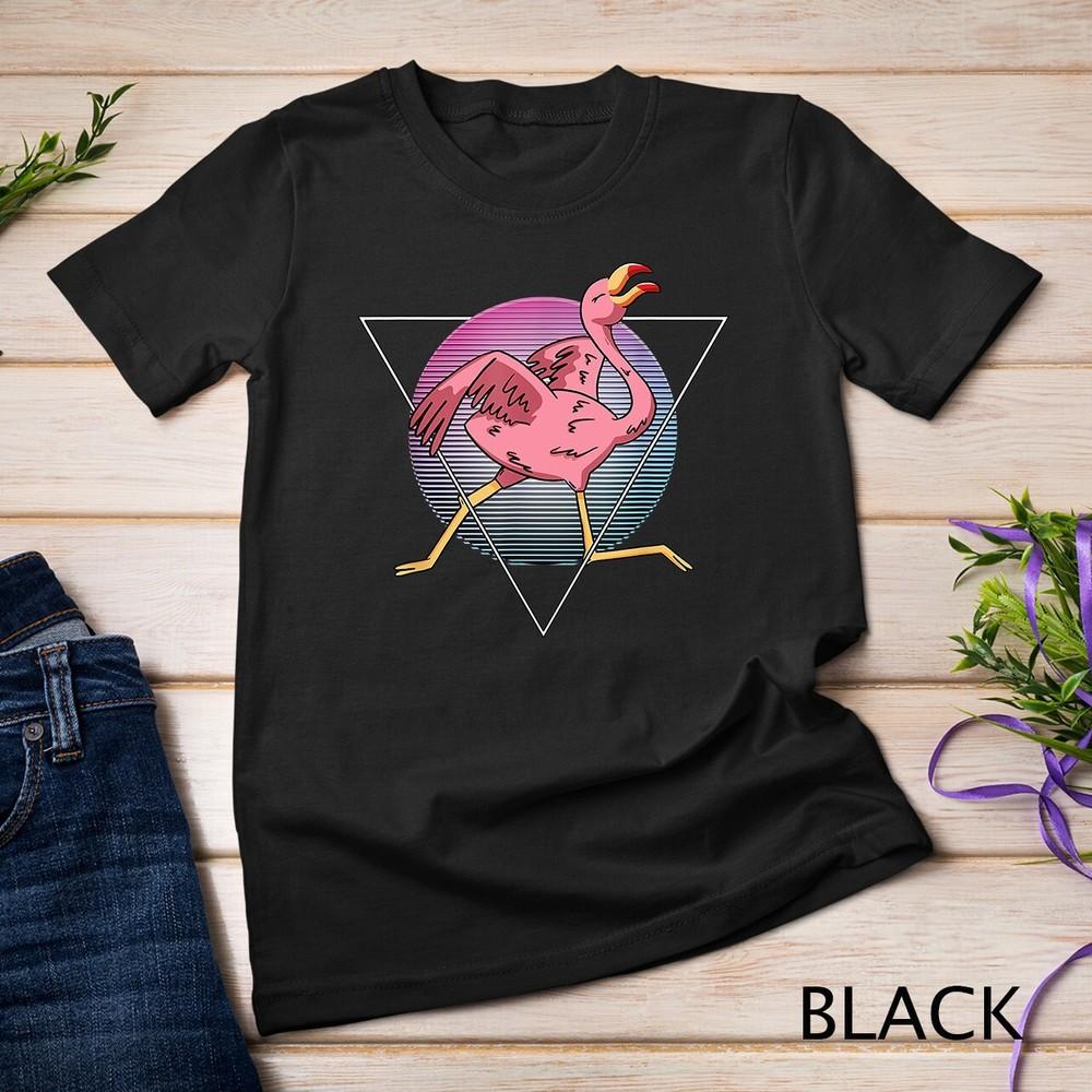 Pink Flamingo 80s 90s Party Retro Vintage Apparel Unisex T-shirt M