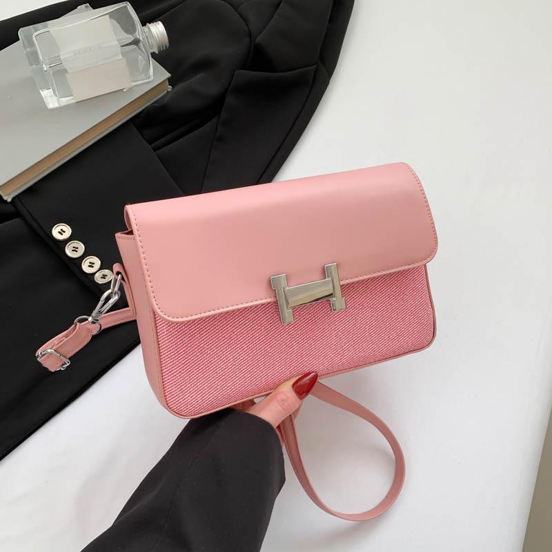 Retro textur liten väska dam 2025 sommar ny avslappnad bärbar liten fyrkantig väska trendig utländsk stil axelremsväska