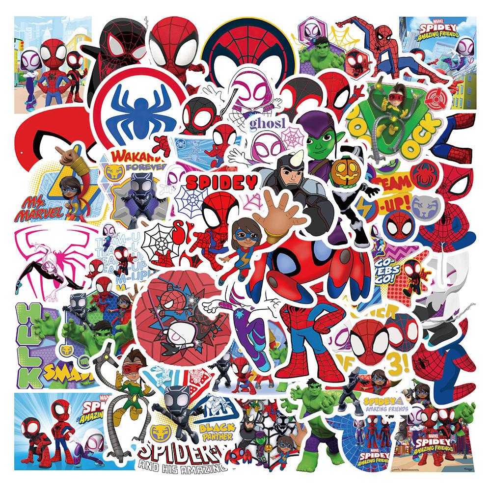50Pcs Cool Movie Spiderman Anime Stickers Skateboard Fridge Guitar Laptop Motorcycle Travel Classic Toy Cool Sticker