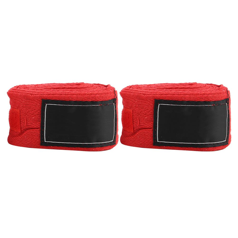 2PCS 5M Cotton Lengthened Boxing Hand Wraps Handwraps Bandages for Training (Red)