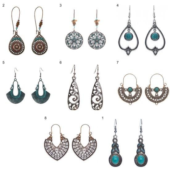 1 Pair Ear Ornament Waterfall Shape Bohemia Style Ultra-Light Long Hanging Vintage Drop Earrings for Women