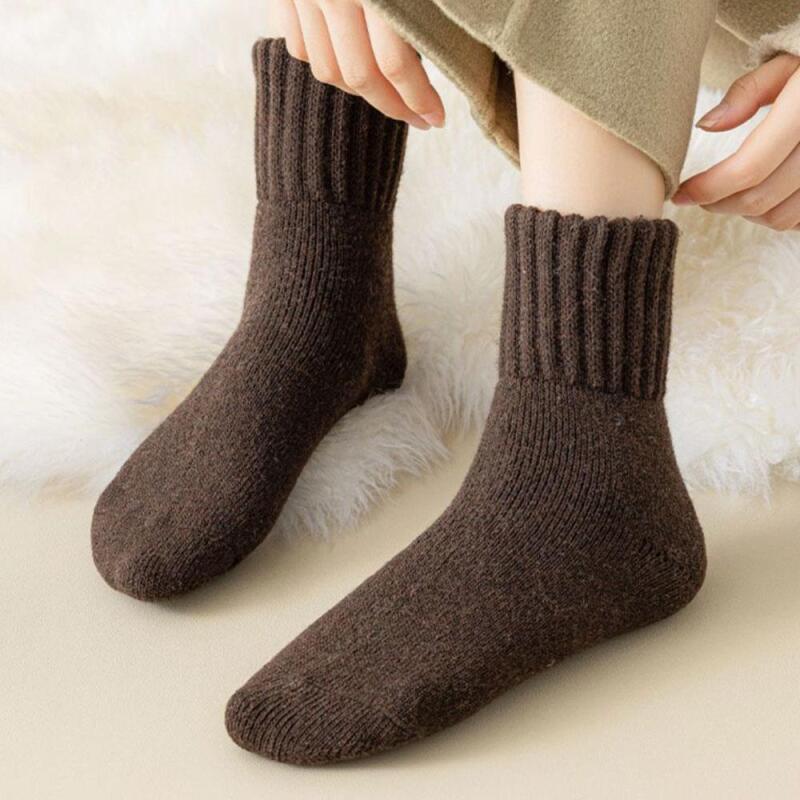 Women's Short Plain Color Winter Fluffy Socks