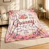 Granny Floral Quote Coral Fleece Blanket