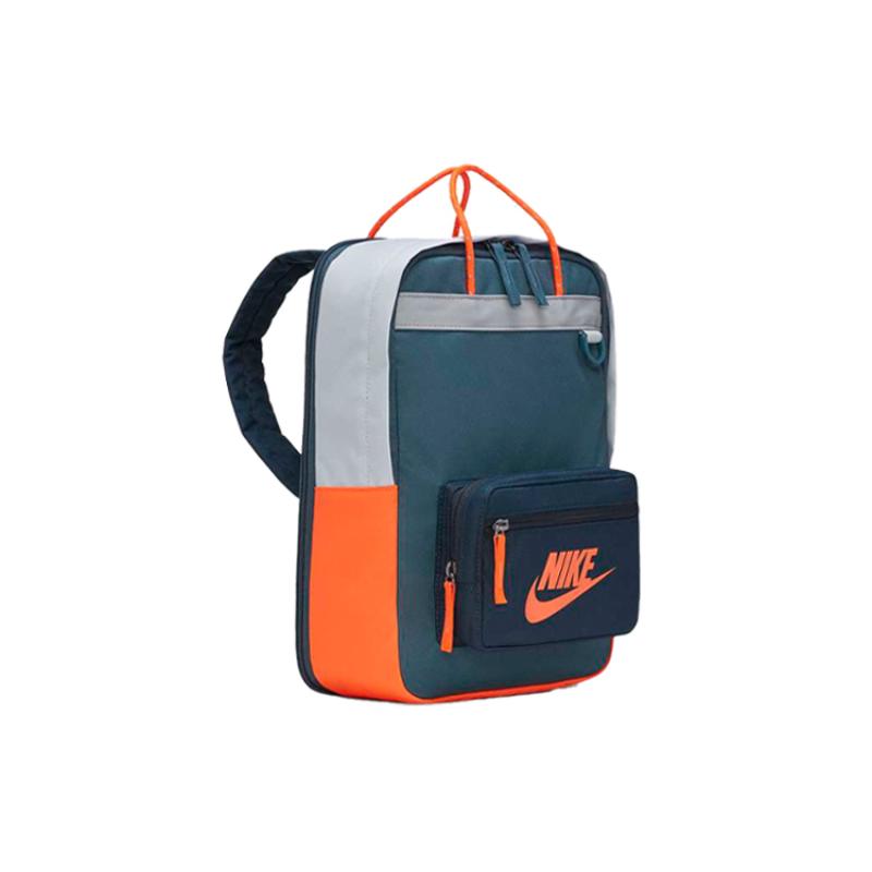 Nike Tanjun Polyester Backpack Regular Men's Gray Green & Orange Red Casual BA5927-058