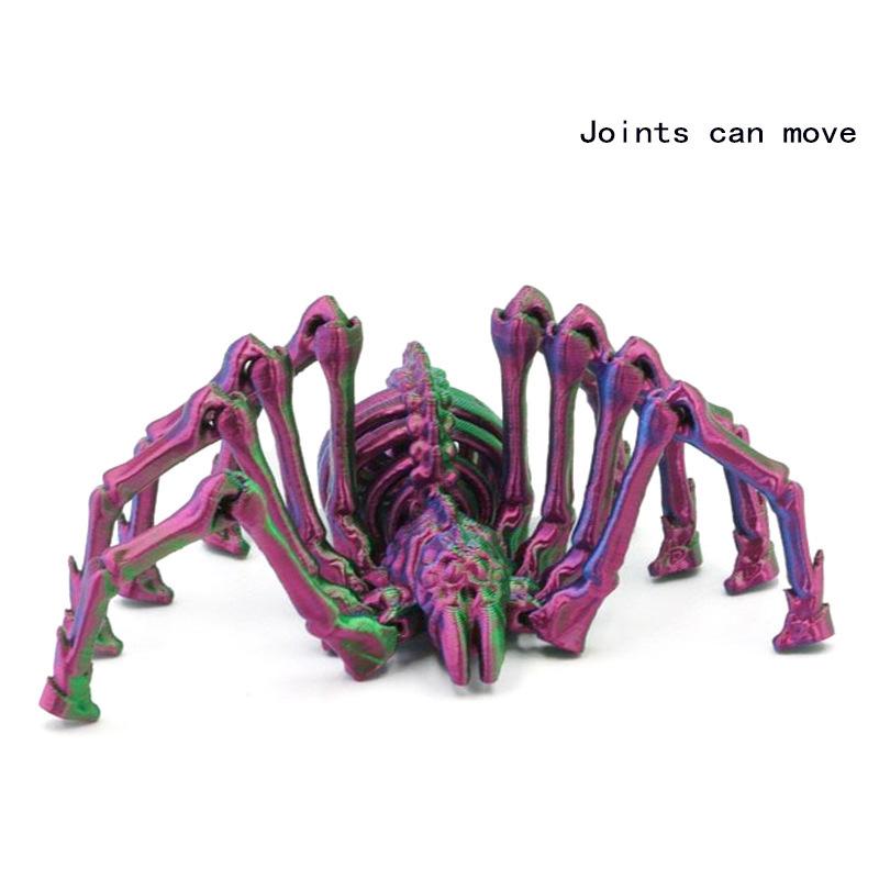 Halloween Horror Crawling Spider Toy Statue 3D Printing Toys Simulation Insect Spider Toy Model Scene Decoration Children Gifts