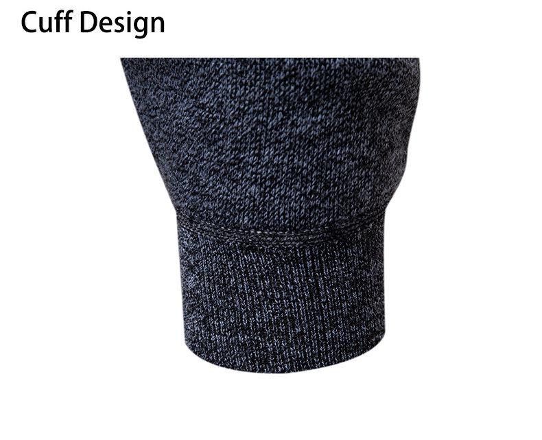 Men's Velvet-Lined Knit Sweater - Warm Autumn/Winter Round Neck for Middle-Aged Dads