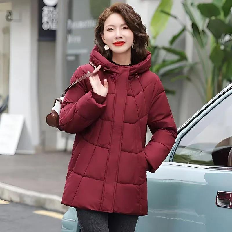 Padded Jacket Winter Down Mother Fashion Plus Size Loose Thick Hooded Padded Jacket