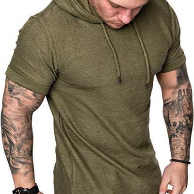 Herren Sommer Einfarbig Kurzarm T-Shirt Mode Lässig Kapuzenoberteil
