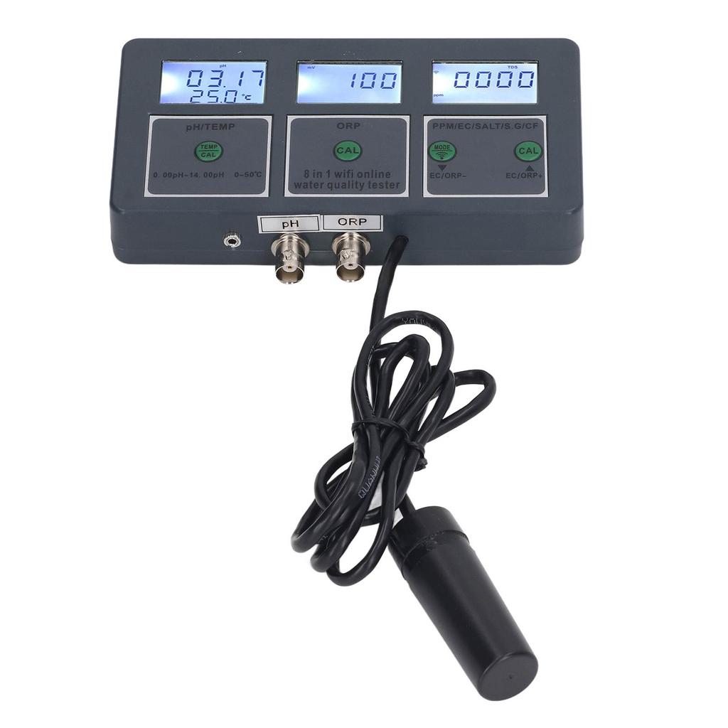 Multi Parameter Water Quality Tester S.G PH EC SALT ORP TDS CF TEMP 8 In 1 Rechargeable Online