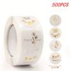 100-500Pcs 1Inch/2.5CM Golden Thank You Stickers For Gift Card Box Package Party Wrapping Decorate Baking Food Small Business