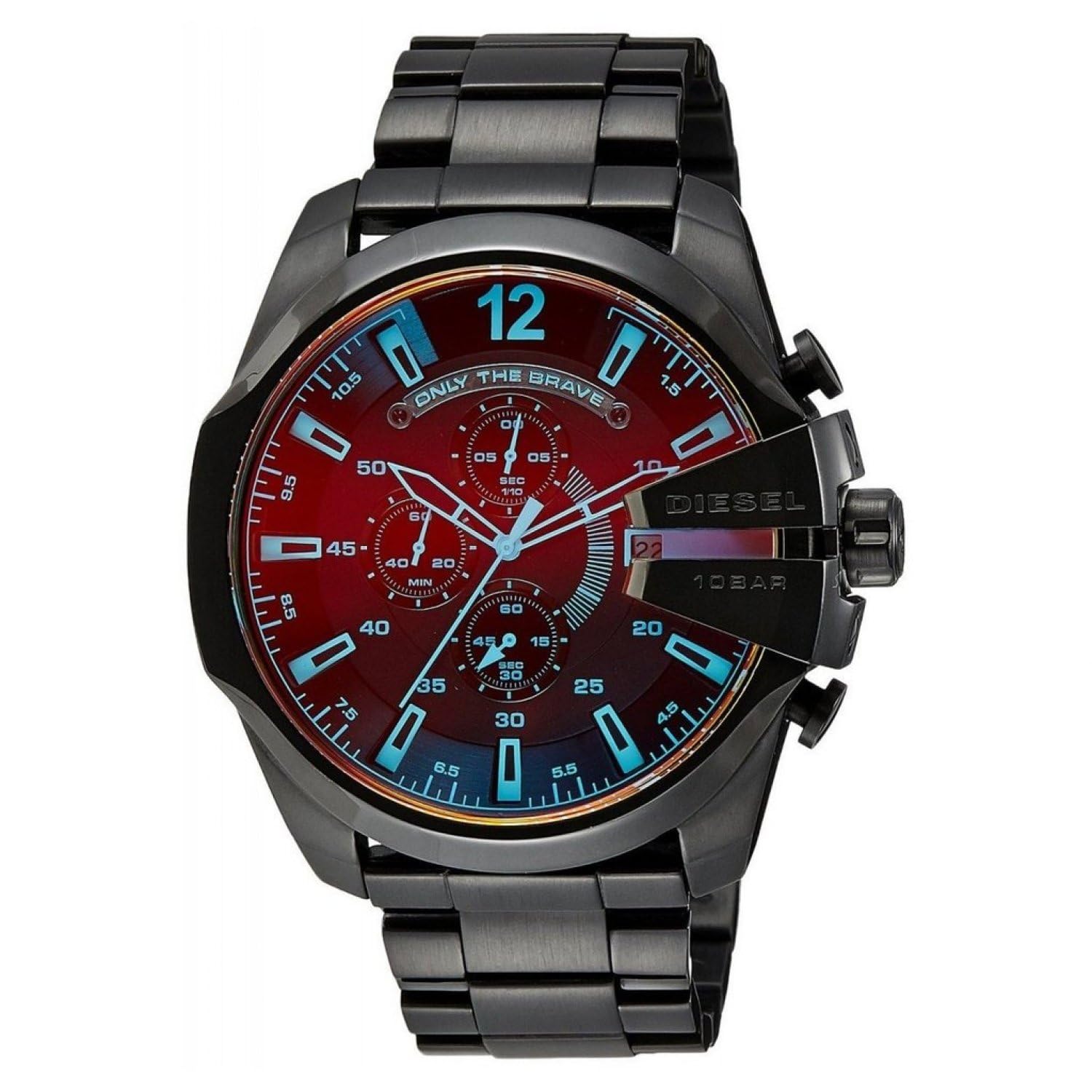 Diesel DZ4318 Mega Chief Men s Watch Black Ion-Plated Steel Chronograph Date 100m Water Resistant
