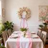 Easter Gingham Canvas Basket Bows Lovely Wreath Sashes for Baby Door Window Festival Party Ornament