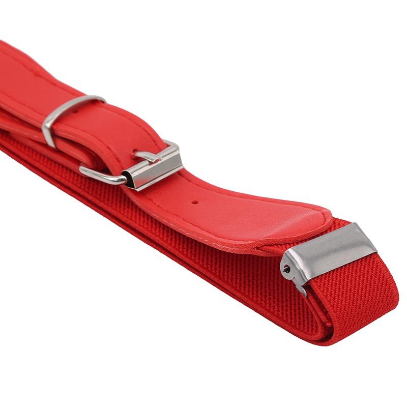 Kinderen Snoepkleur Riem Meisjes/Jongens Elastische Taille Riem Metalen Doorn Gesp Kinderen Leer Hoge Kwaliteit Wit/Rood Band Riemen Mode