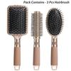 Store2508 Set of 3 Hair Brush Set with Detangling Nylon Pins Massage Paddle Cushion Combs Hair Dryer Brush for Women Men Kids Girls