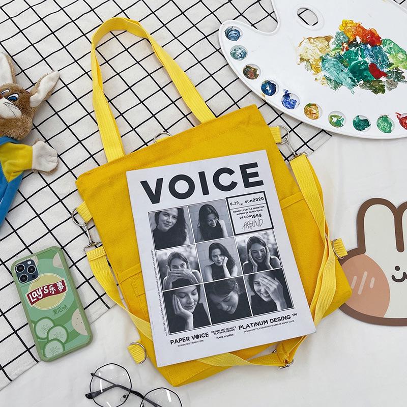 Korean Style Canvas Crossbody Tote - Versatile Large Capacity Fashion Shoulder Bag for Students