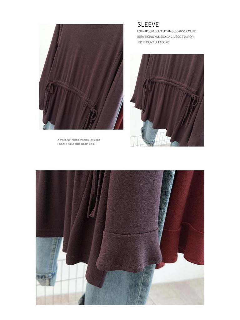 Plus Size Autumn Round Neck Ribbed Pullover Base Layer for Women - Slimming & Versatile