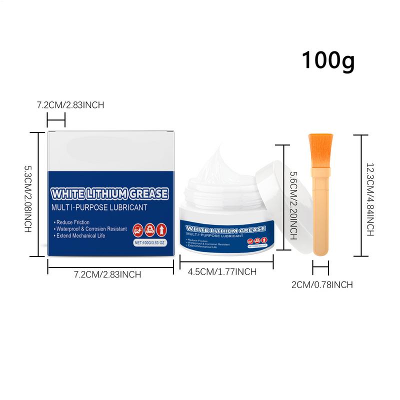 White Lithium Grease White Lithium Car Grease Lubricant With Brush Multifunctional Noise Reduction Bike Chain Grease Lube For