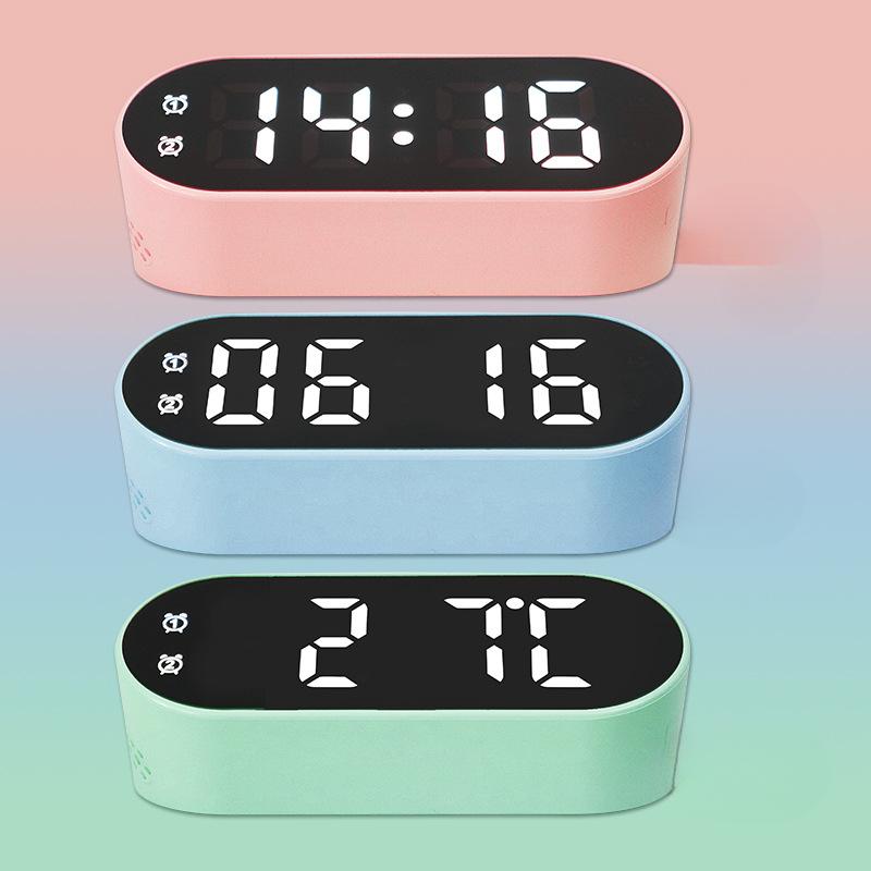 Portable Electronic Clock Candy Color LED Alarm Clock Multi Function with Positive Countdown Student Special Alarm Clock