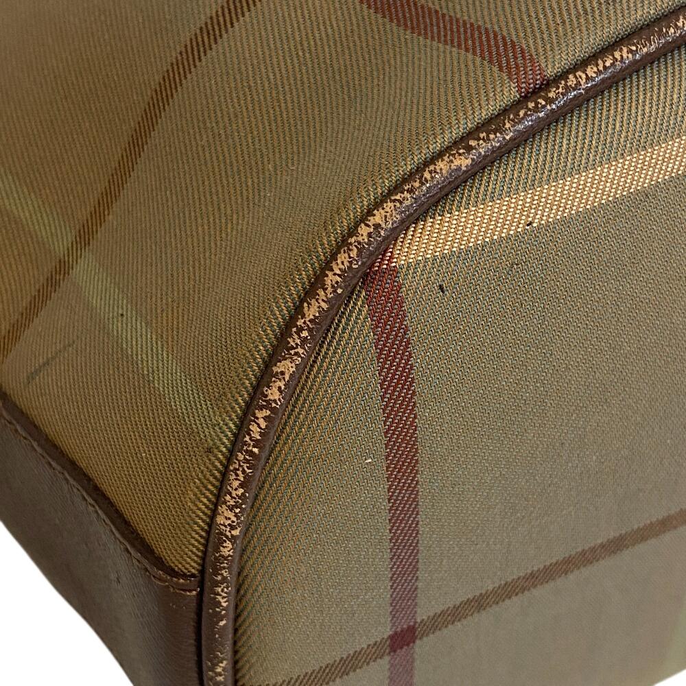 Burberrys purse Mega check canvas Shoulder Bag Khaki green canvas mens Used