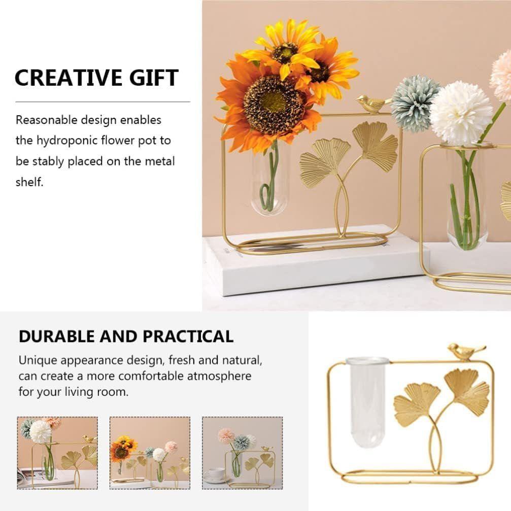Decorative Items for Home, Gift Items for Home Decor,Propagation Station Test Tube Flower Vase with Metal Frame Test Tube Glass Item   (Set of 20)