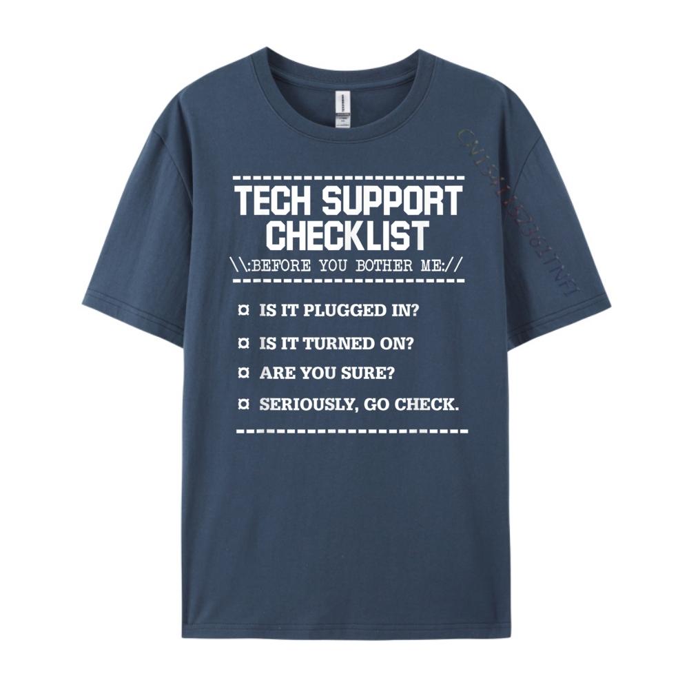 Tech Support Checklist Computer Geek Sysadmin Luxury T Shirt Men High Quality Man Clothes Vaporwave