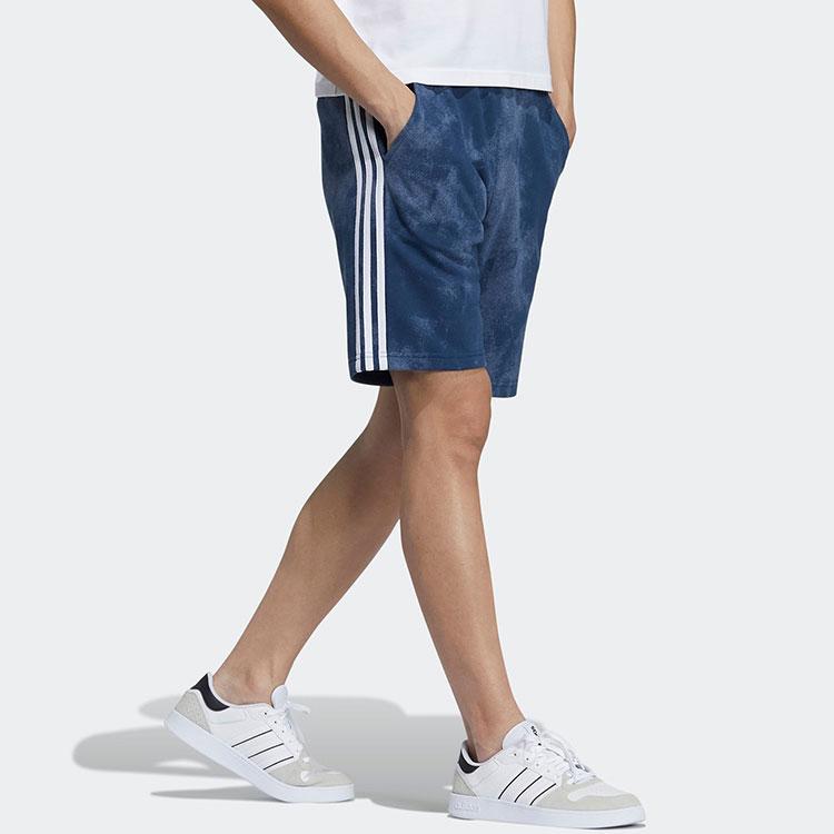 Adidas Neo Tie-Dye Full Print Striped Color Block Casual Shorts Men Shorts Dark-Blue GP5690