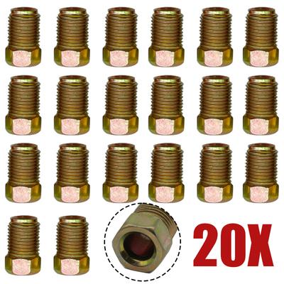 20X M10x1.0 Brake Line Fittings Kit For 3/16" Brake Tube Inverted Flares Metric End Union Nuts Male Short Brake Pipe Screw Bolts