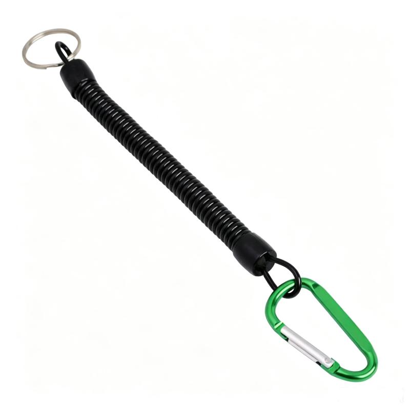 Carabiner Anti Lost Rope Spring Take Up Cord Metal Buckle For Fishing Gear Climbing Fishing Gadgets