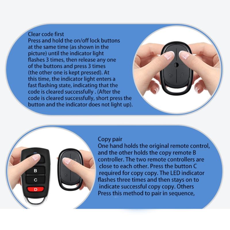 Professional Garage Remote, 433mhz,Gate Remote Control, Car & Car, Rolling Code,433 Duplicator, Opening Cloning, 4 Keys