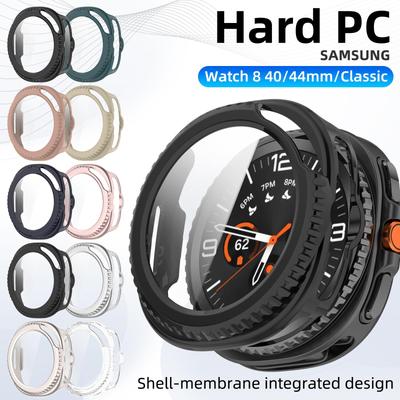 Protective Case & Tempered Glass Film-in-One for Samsung Galaxy Watch8 40mm/44mm & Watch8 Classic Smartwatch