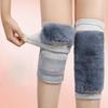 Unisex Winter Faux Rabbit Hair Knee Warmers Fleece-Lined Thickened for Cycling Cold Protection Elderly Knee Protection