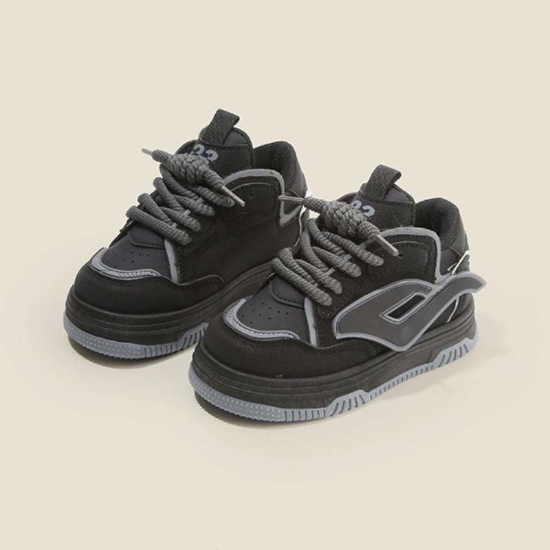 

Детская спортивная обувь, весенне-осенние повседневные кеды для мальчиков, белые кеды с высоким верхом для девочек, детские туфли-хлебушки на мягкой подошве 25 чёрный