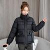Winter down cotton cotton jacket women's warm cotton jacket 2025 new fashion casual solid color stand-up collar short cotton jacket