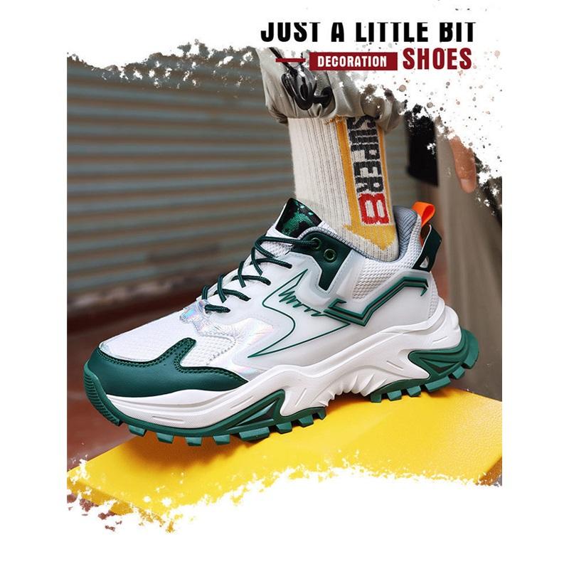 Men's Chunky Sneakers New Breathable Mesh Sports Shoes Non-slip Casual Running Shoes For Men Thick Sole Platform Dad Shoes