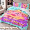 Custom Name Text 3Pcs Bedding Set Kirby Duvet Cover And Two Pillowcases