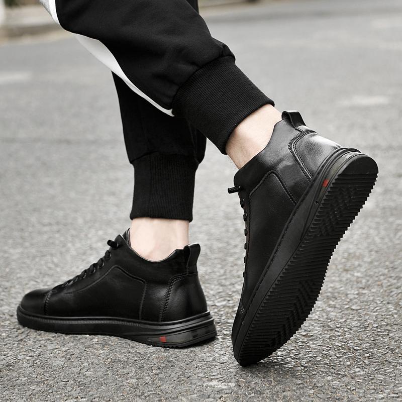 Fashion Genuine Leather Warm Winter Boots Men All-match Men Boots 2024 New Mens Sneakers Classic High Top Male Breathable Walking Shoe