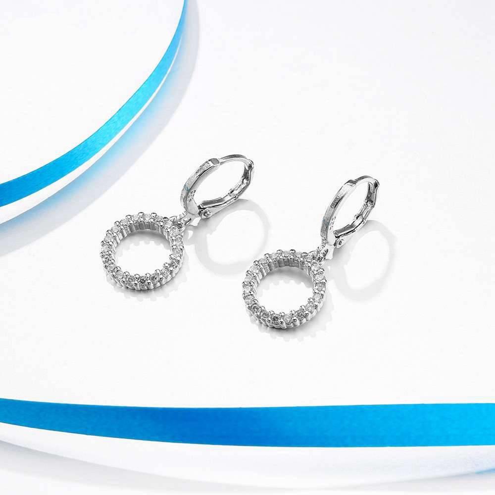 Retro Natural 925 Sterling Silver Cubic Zirconia Pendant Necklace & Earrings for Women