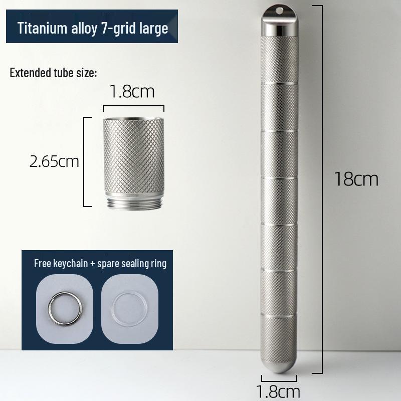 Compact Titanium Non-slip Pill Box - Multi-compartment, Waterproof, Moisture-proof, Perfect for On-the-go Storage