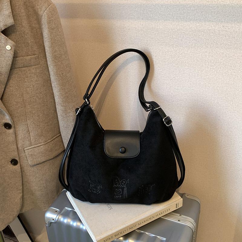 Casual retro suede women's backpack 2025 new commuter versatile back bag multi-purpose shoulder tote bag