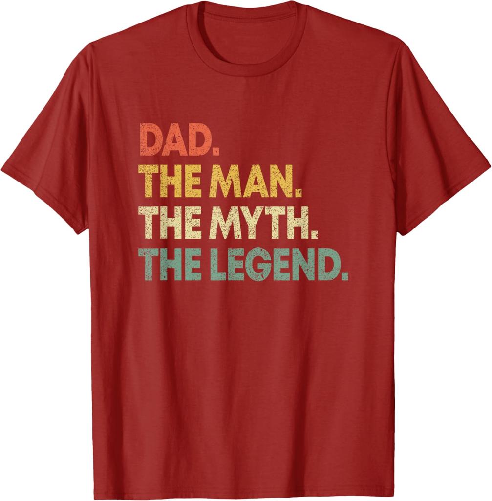 Papa Der Mann Der Mythos Die Legende Herren Kurzarm Baumwolle Grafik T-Shirt Vatertag Geschenk