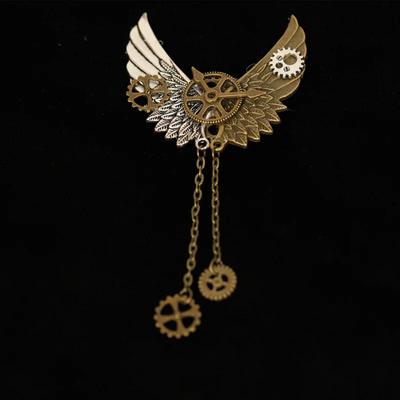Retro Steampunk Křídla Brože Špendlíky Třásně Řetízek Odznak Pánská Košile Oblek Límec Dámská Šátek Spona Květinová Brož Šperky
