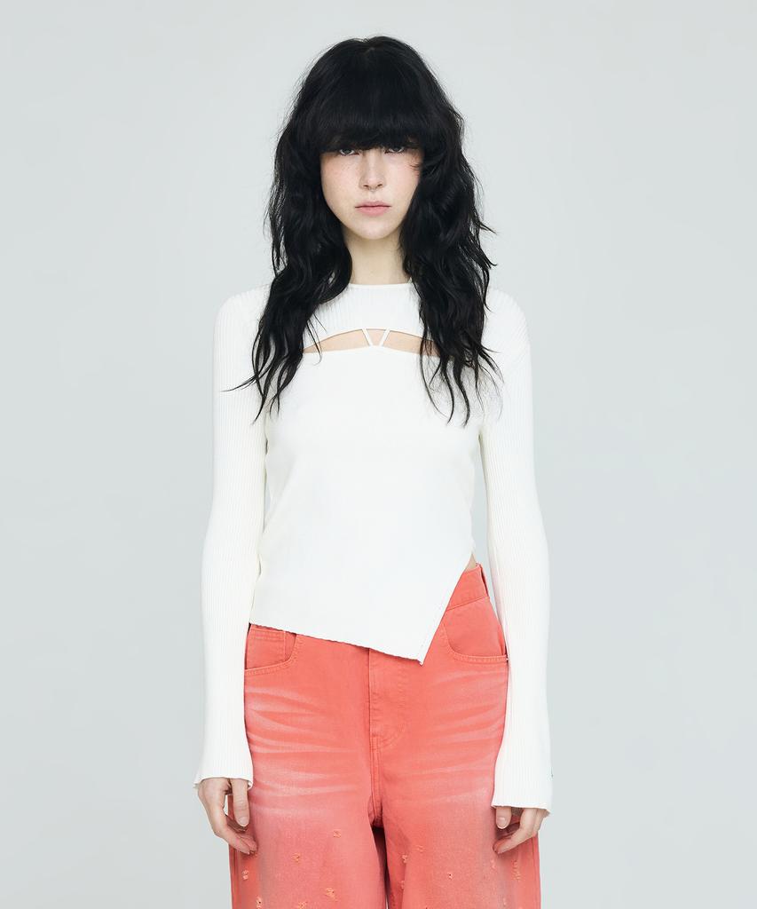 INSTANTFUNK Ribbon Diagonal Knit - Ivory