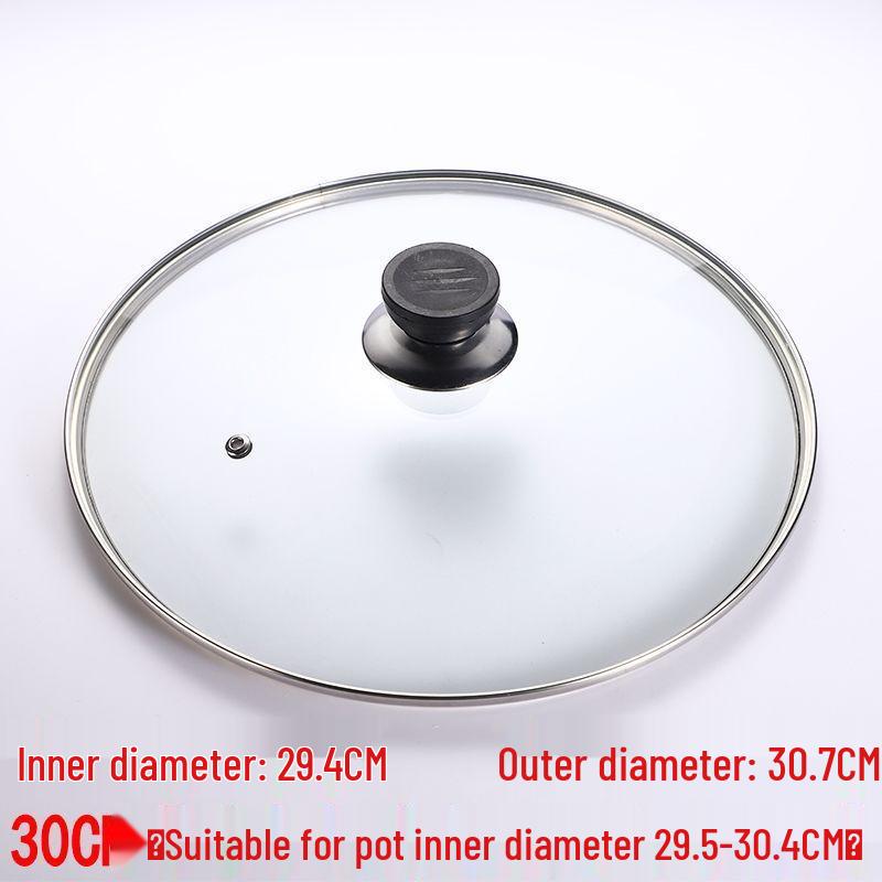 Tempered Glass Explosion-Proof Universal Pot Lid with G-Type Stainless Steel Inner Ring
