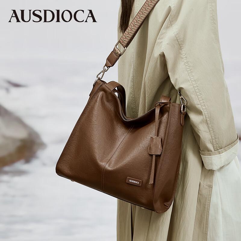 AUDIJIA Women's Genuine Leather Tote Bag