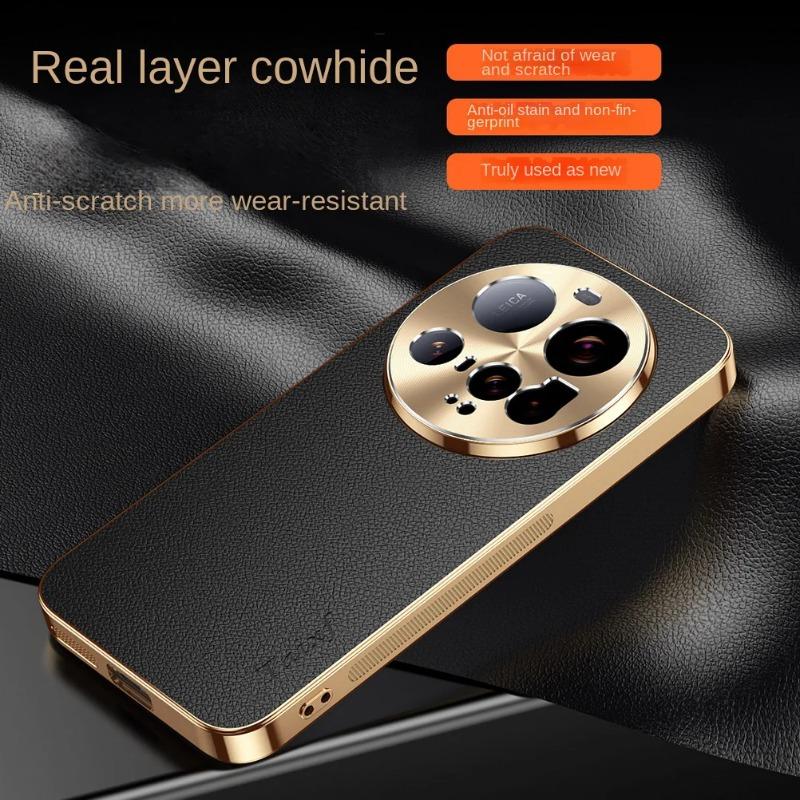 Case For Xiaomi 15 Ultra PU Leather Texture Lichee Pattern Plating Shockproof Cover For Xiaomi 15Ultra Lens Protection Cases