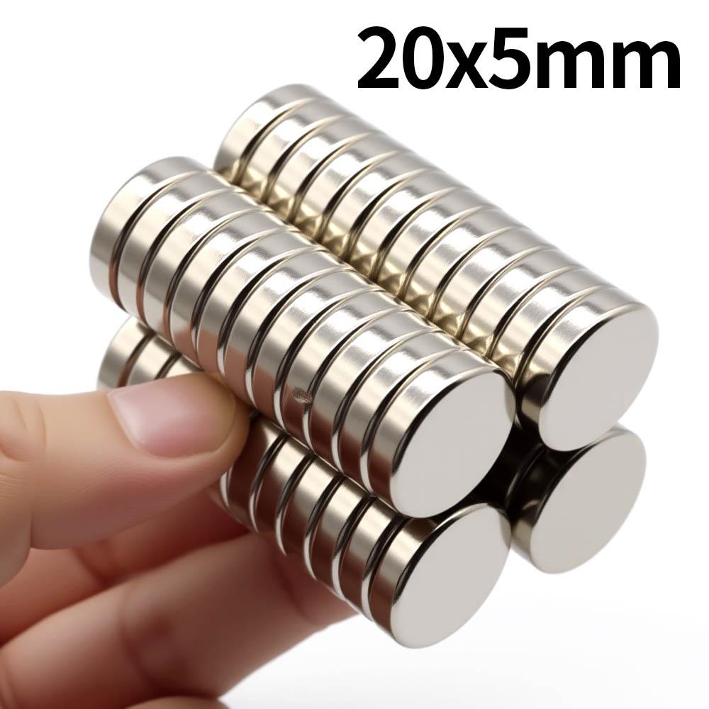 20x5mm Super Silný Neodymový Magnet N35 NdfeB Permanentní Magnetické imanes Kulaté Silné Magnety Ledničkový Magnet