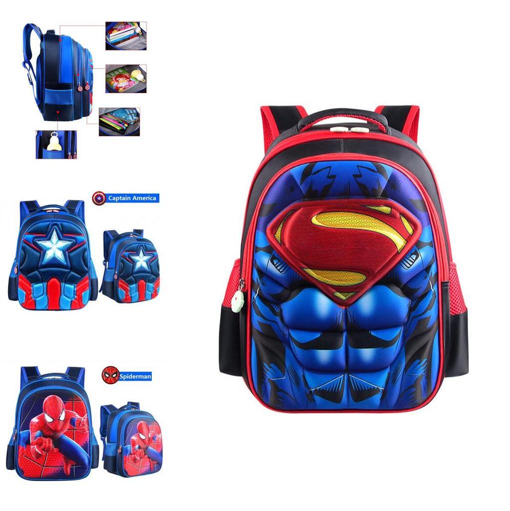 Rucsac Spider-man Batman Superman Captain America Pentru Copii Cu Imprimeuri Vibrante Cu Supereroi