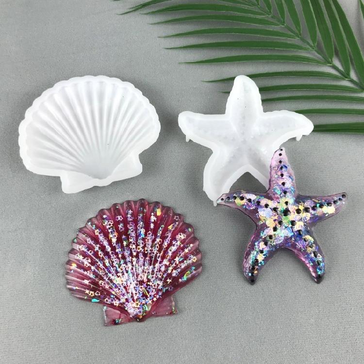Starfish Resin Molds Silicone Wall Decor Mold Seashell Casting Epoxy Resin Molds