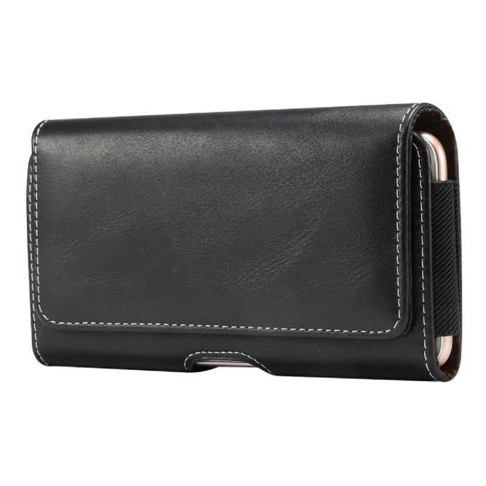 Étui Housse en Cuir Horizontal avec Boucle de Ceinture de Nouvelle Conception pour Homtom HT8 &gt; Noir